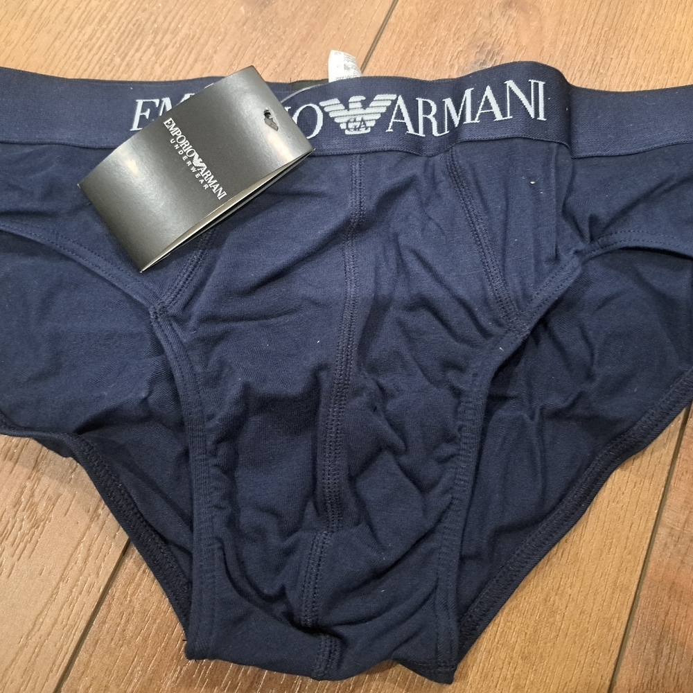 Emporio Armani Men’s Stretch Cotton Briefs Underwear  110814 Dark Blue Size L